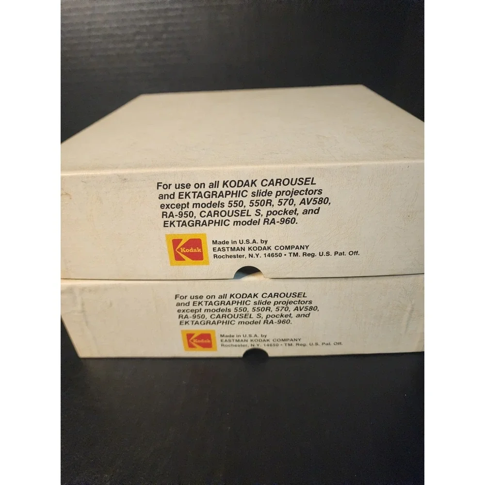 2) Kodak Carousel Transvue 140 Projector Slide Tray w/ Box 35mm